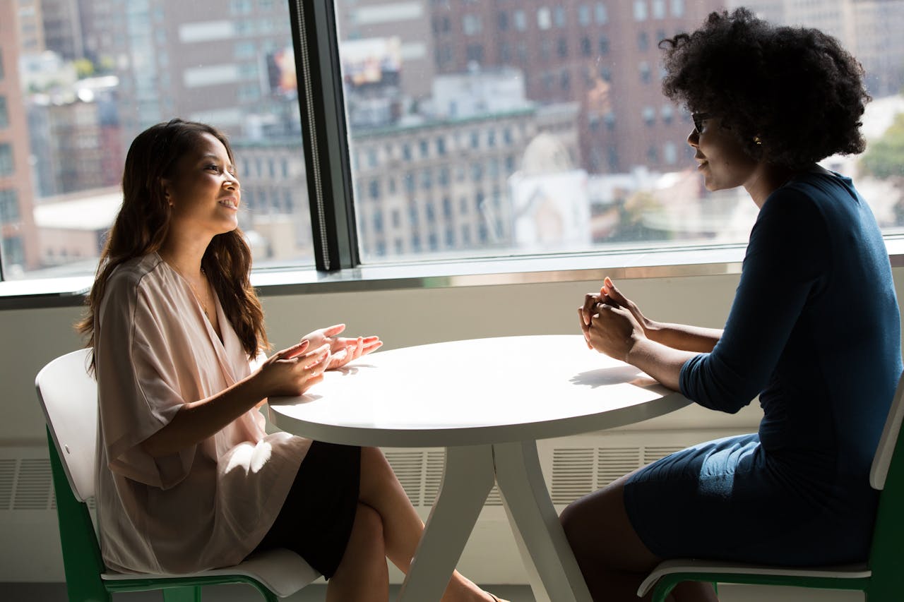 Two women meeting for business
